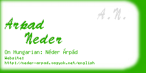 arpad neder business card