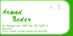 arpad neder business card